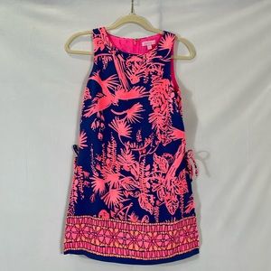 Lilly Pulitzer Donna Romper Indigo Night Caw Blu And Pink Print Size 00 EUC